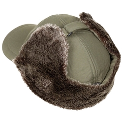 Čepice s kšiltem TRAPPER zimní ZELENÁ