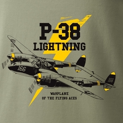 Triko P-38 LIGHTNING ZELENÉ