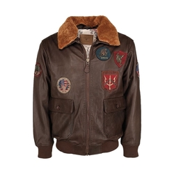 Bunda pilotní kožená TOP GUN HNĚDÁ