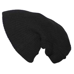 Čepice pletená BEANIE extra dlouhá ČERNÁ