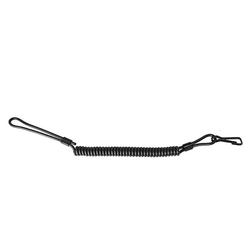 Kabel (telefonní) s karabinou bezpečnostní ke zbrani ČERNÝ