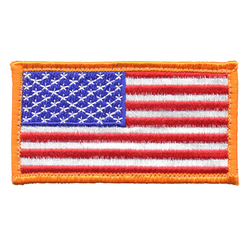 Nášivka USA vlajka 4,5 x 8,5 cm ORANŽOVÝ lem