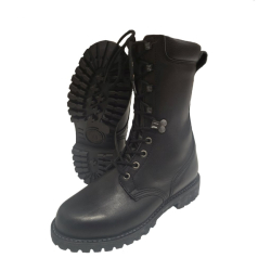 Boty kožené vysoké FRANCOUZSKÉ GORE-TEX ČERNÉ