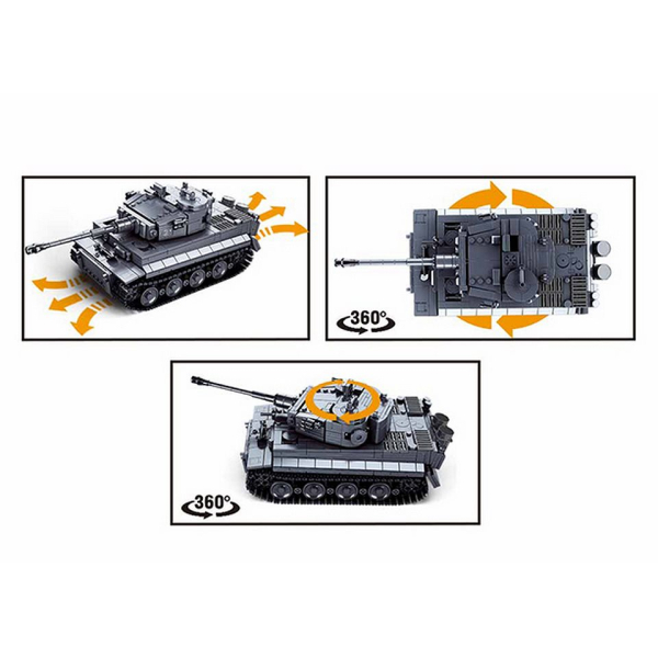 Stavebnice těžký tank PANZERKAMPFWAGEN VI TIGER RC na dálkové ovládání