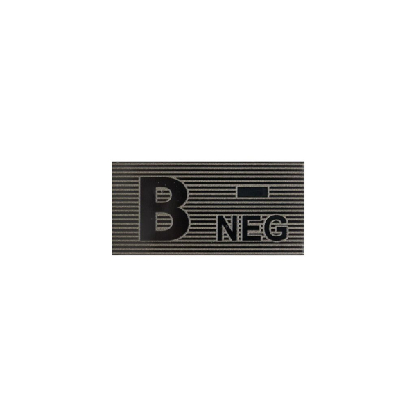 Nášivka IR krevní skupina VELCRO B - NEG ČERNO/ZELENÁ